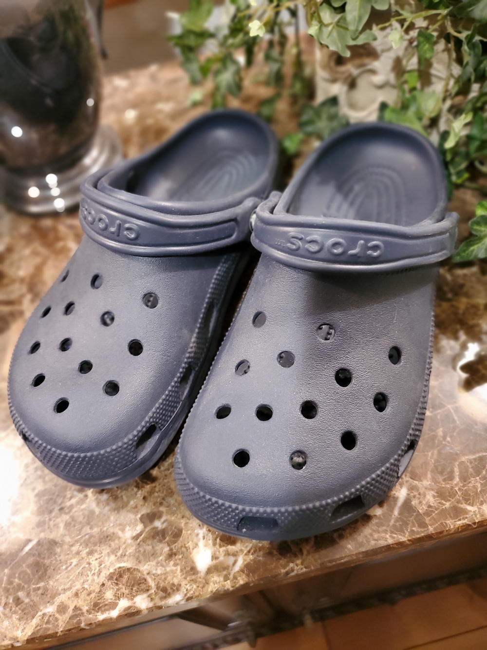 CROCS Navy Blue Clogs, Size 9